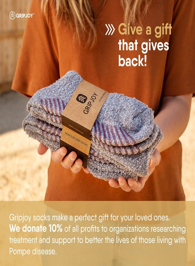 Gripjoy Fuzzy Socks With Grips for Women and Men - Non-Slip Slippers With Grippers - Hospital Socks - Image 4